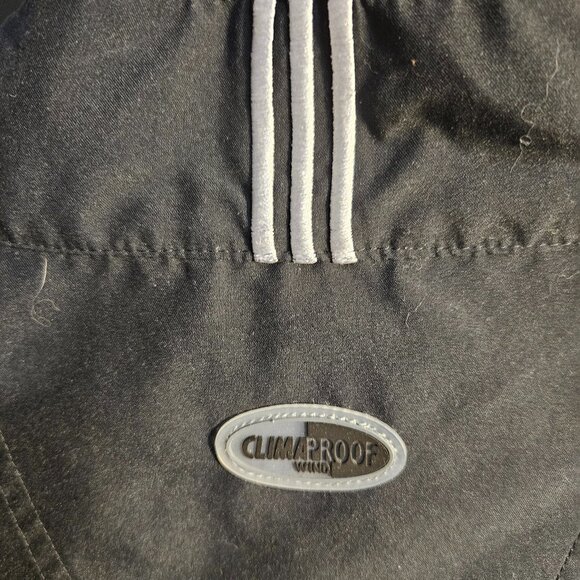 Adidas ClimaProof Windbreaker Jacket Pullover Mens Size L Black Zip Up Pockets - Picture 2 of 5